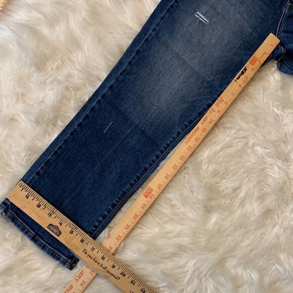 Ana Size 10 high rise straight leg distressed/patched denim jeans - Picture 2 of 8